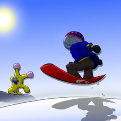 モロ星人とスノボ。上越国際、すごくよいところでした。